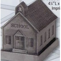 4-1/4"x3"x4-1/4" School House Souvenir Bank